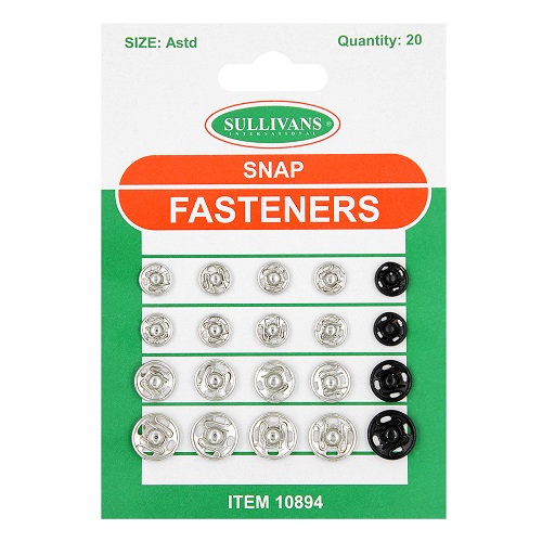Sullivans Snap Fasteners Press Studs Assorted