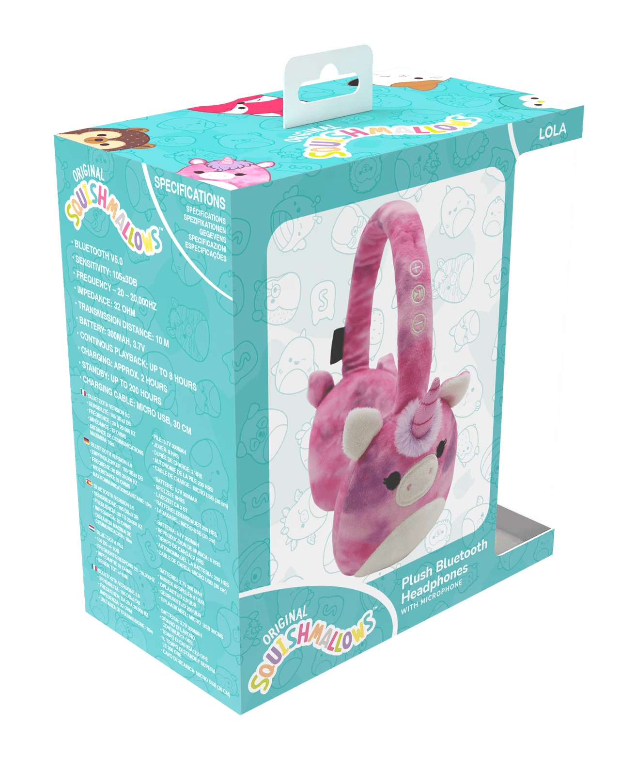 Squishmallow Bluetooth Headphones Lola The Unicorn