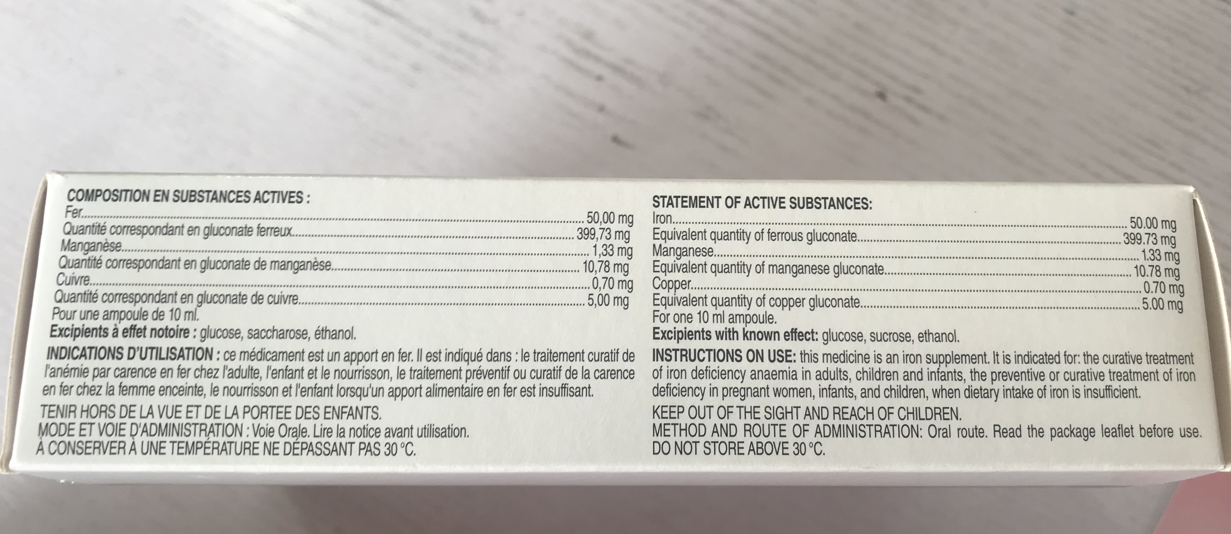 TOT'HEMA Liquid Iron 20 x 10ml Manganese Anemia Treatment Ampoules