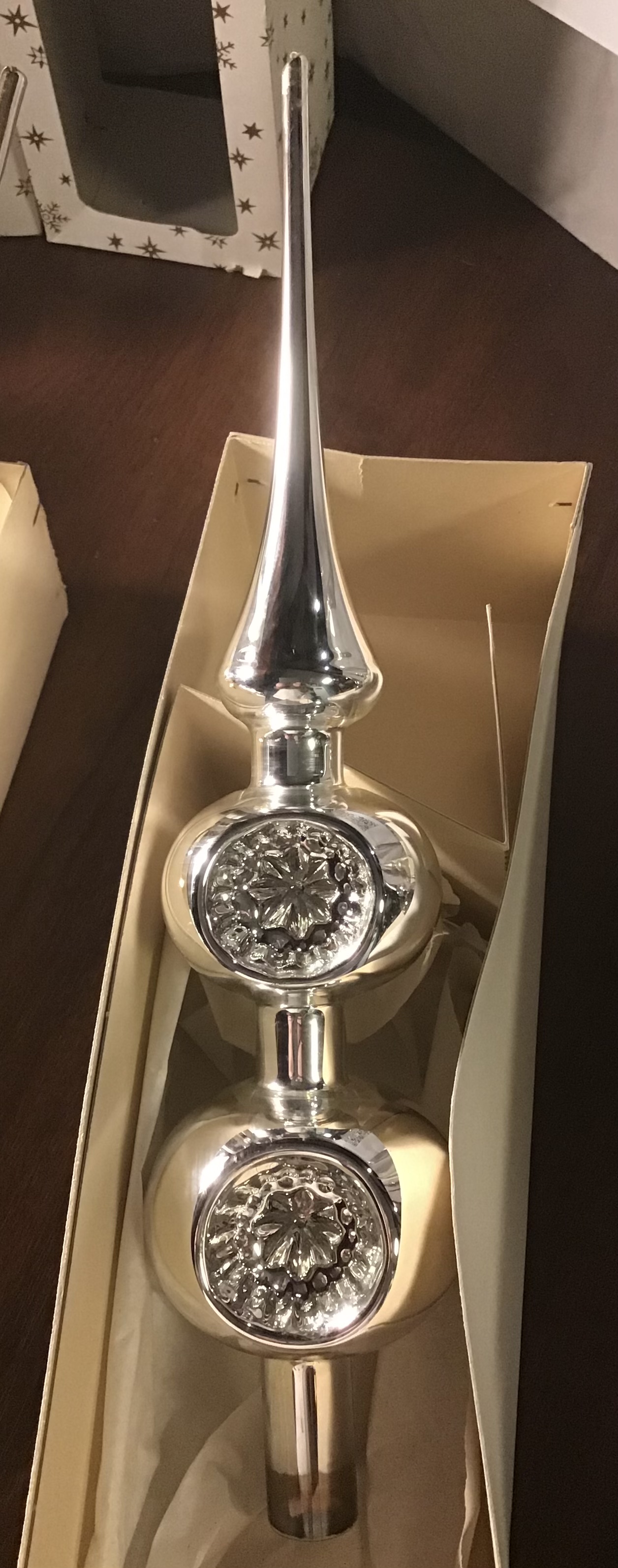 West Germany Holiday Indent Tree Topper Ornament