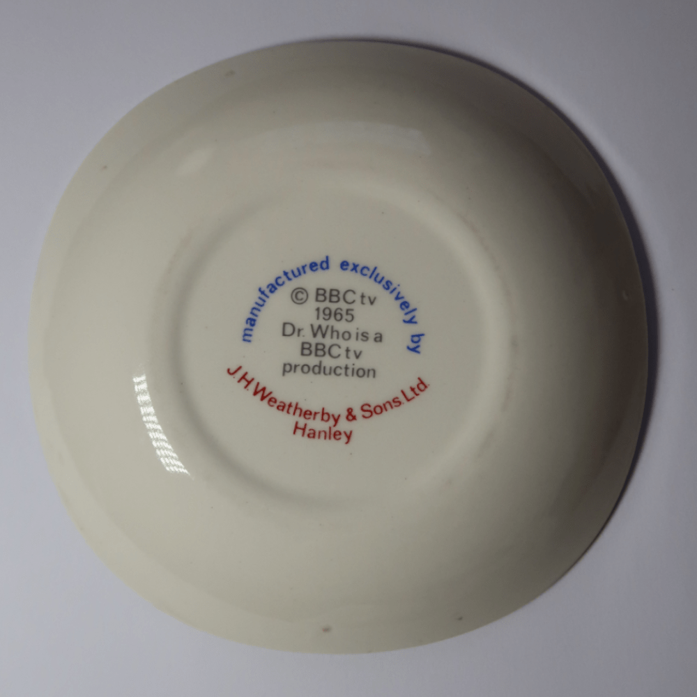 Doctor Who Dalek BBC TV J.H.Weatherby & Sons Small 5 inch Plate 1965