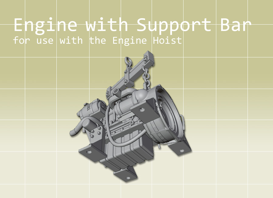 Engine with support bar for Engine Hoist