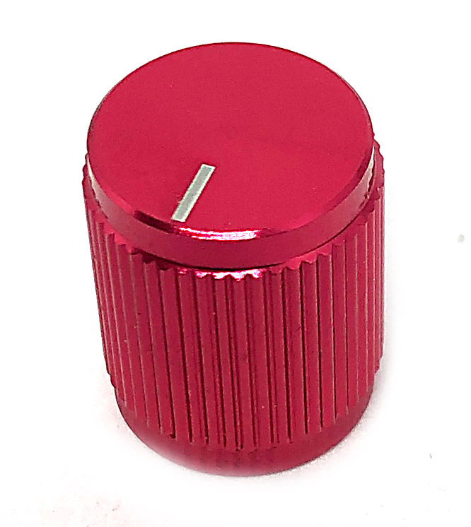 Mini Knurled Aluminium Knob Red