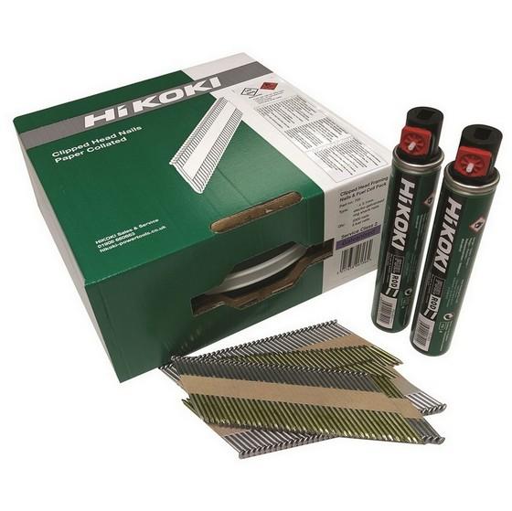 HIKOKI 705607 FIRST FIX NAILER NAILS WITH GAS 90MM X 3.1MM GALV 1ST FIX