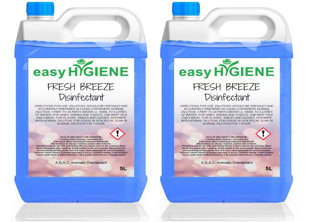 10 Litre FRESH BREEZE Disinfectant 2x 5L Kennel Patio Car Floor
