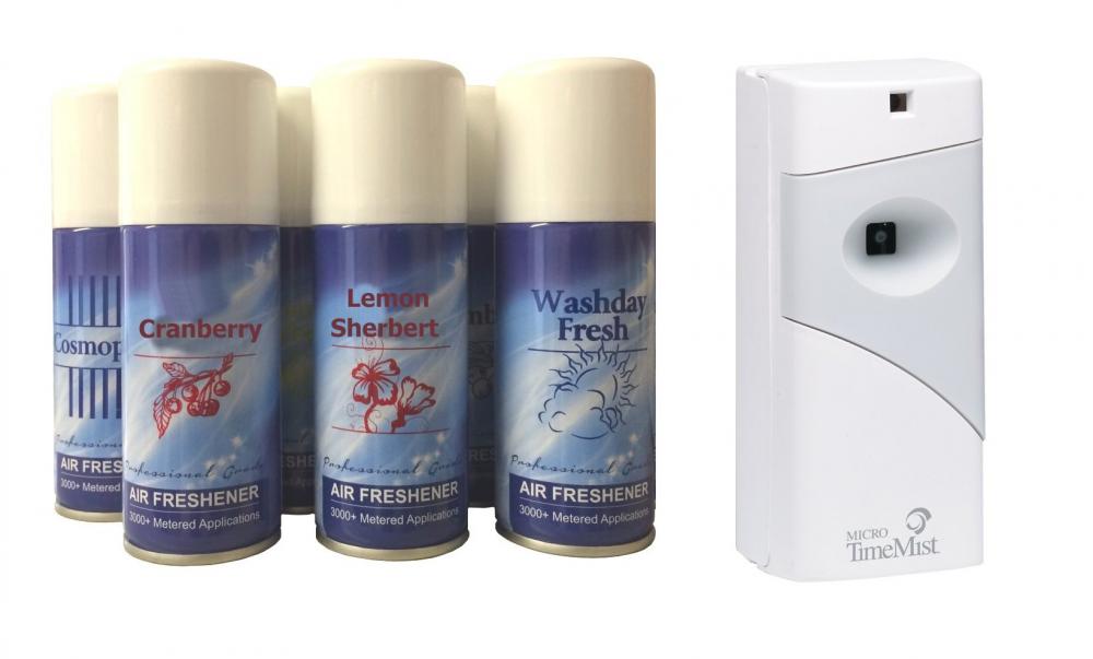 TimeMist MICRO Auto automatic Air Freshener Dispenser + 6 100ml Refill