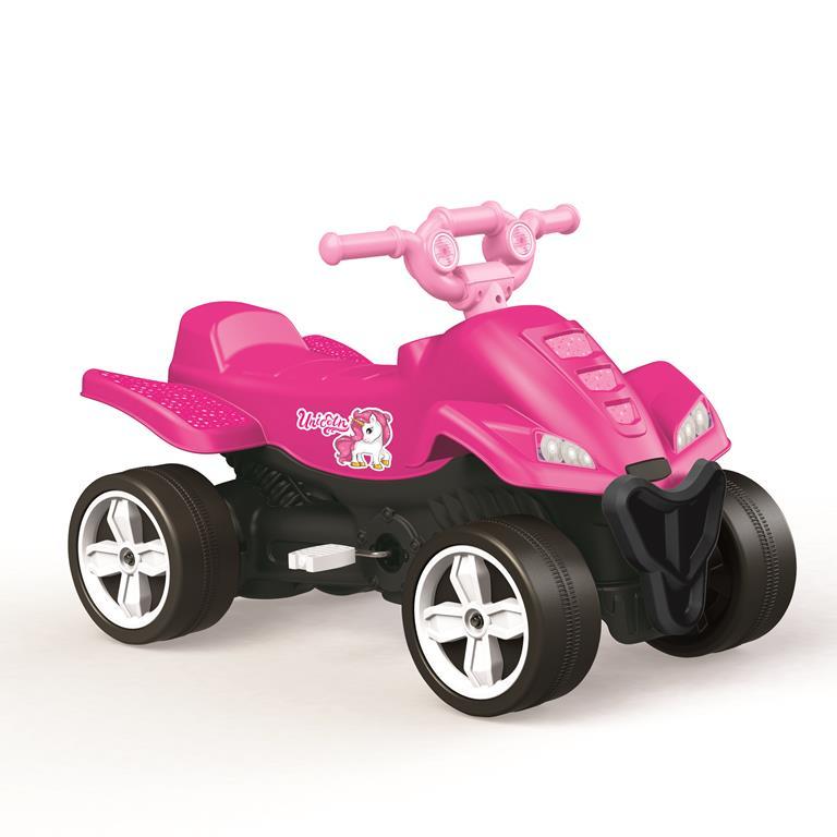 Dolu Unicorn Kids Ride On Quad Pedal Operated Outdoor Toy Car Girls