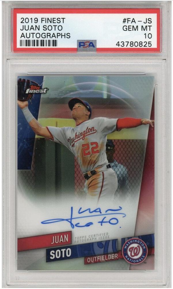 JUAN SOTO Autographed Nationals 2019 Topps Finest Trading Card PSA/DNA 10 eBay