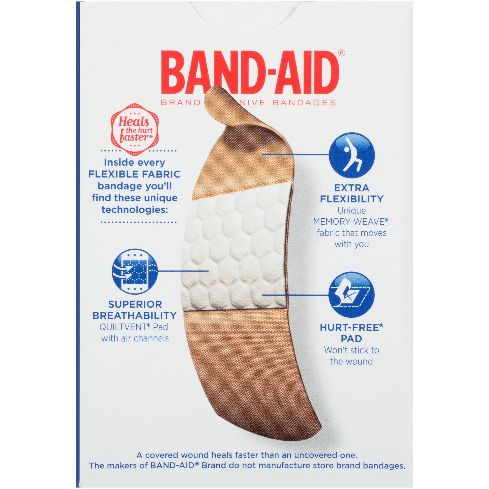 BandAid Flexible Fabric Adhesive Bandages, Assorted, 30 ea