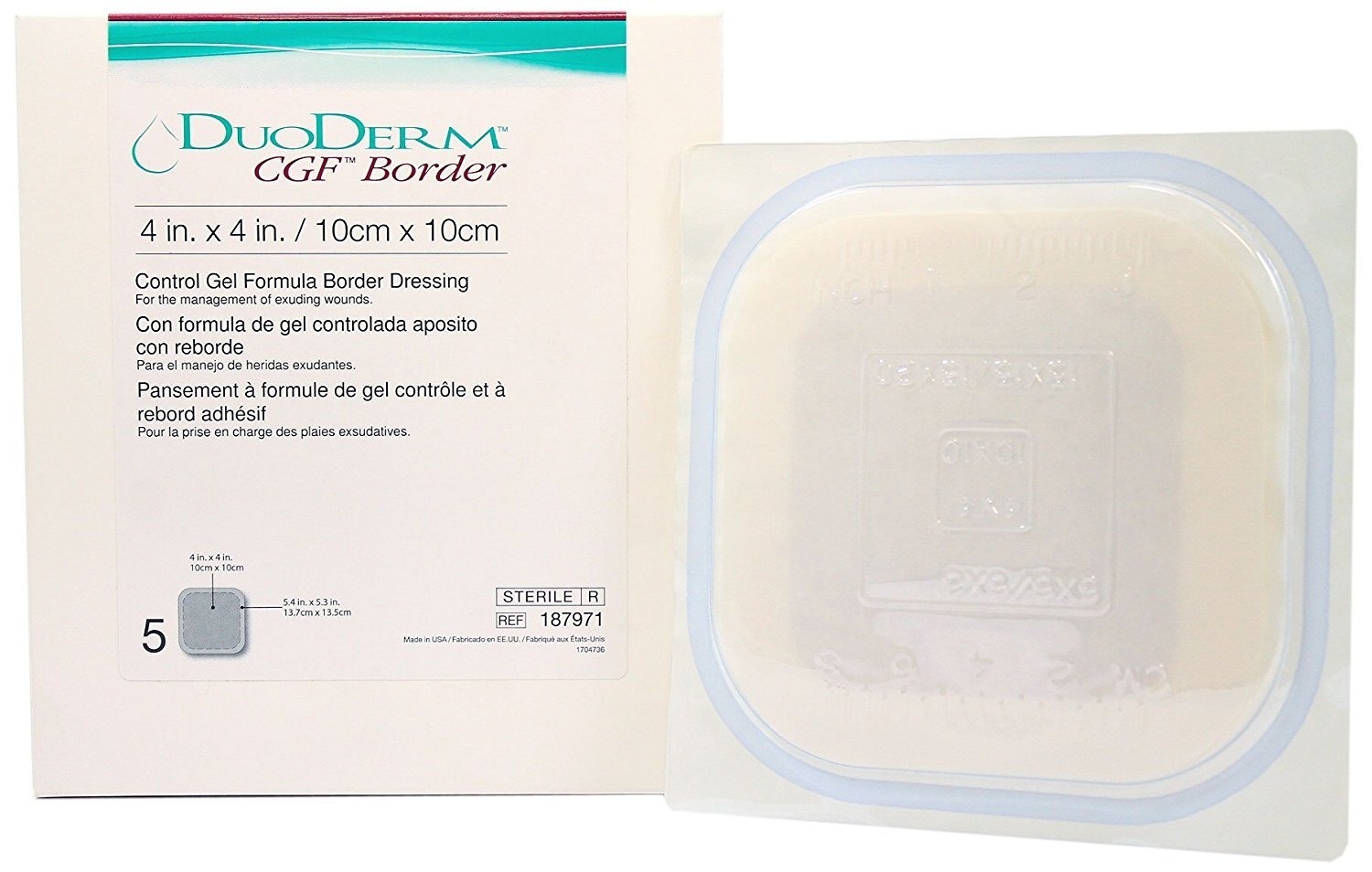 Duoderm Border Cuff Sterile Dressing, 4" x 4" 5ct