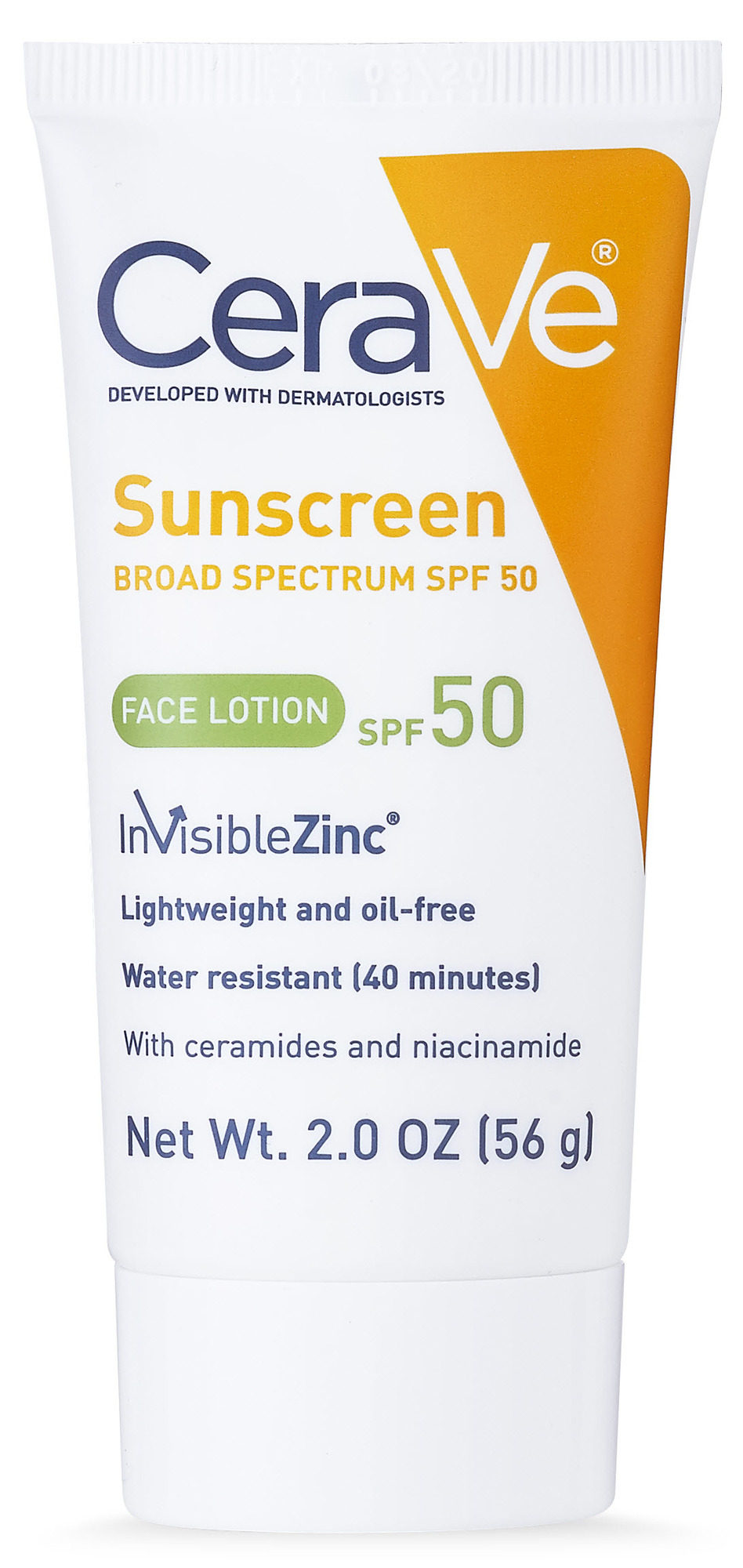 CeraVe Sunscreen for Face Lotion, SPF 50, 2.0 fl oz