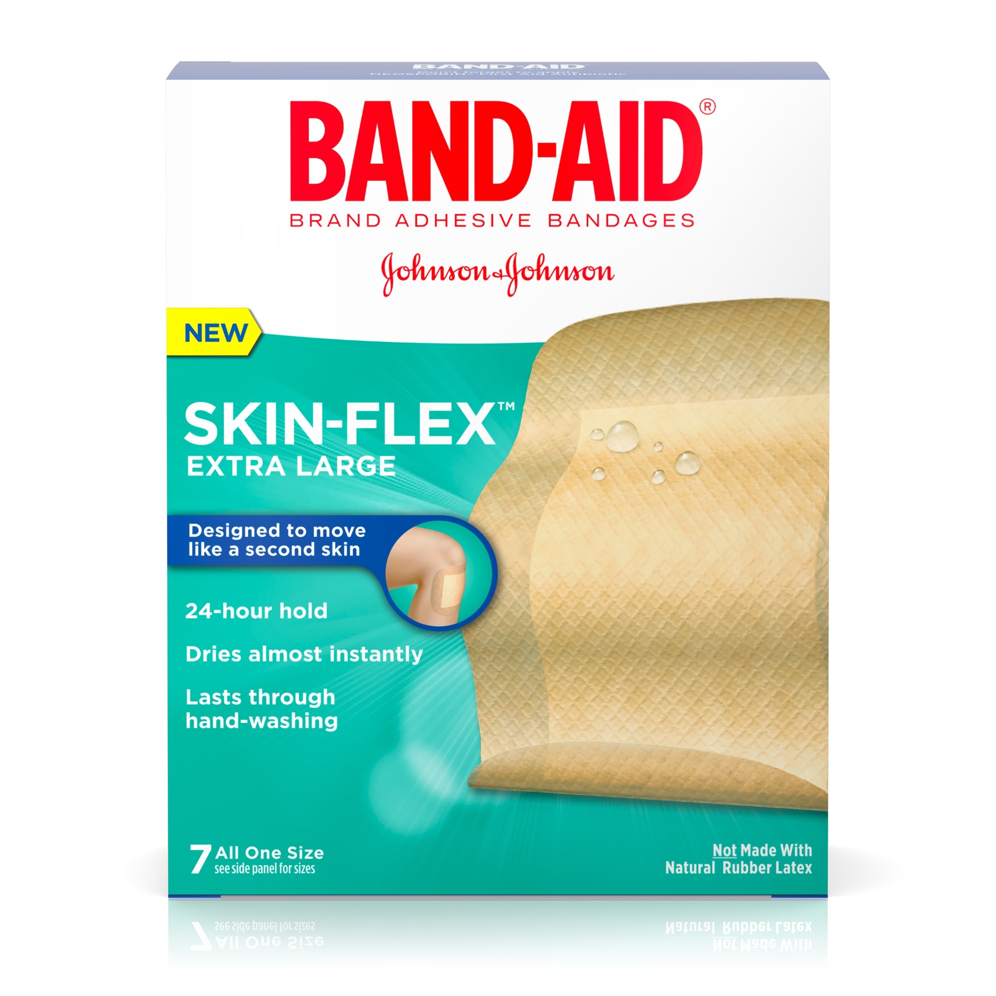 BandAid® SkinFlex Adhesive Bandages, Extra Large, 7 Ct