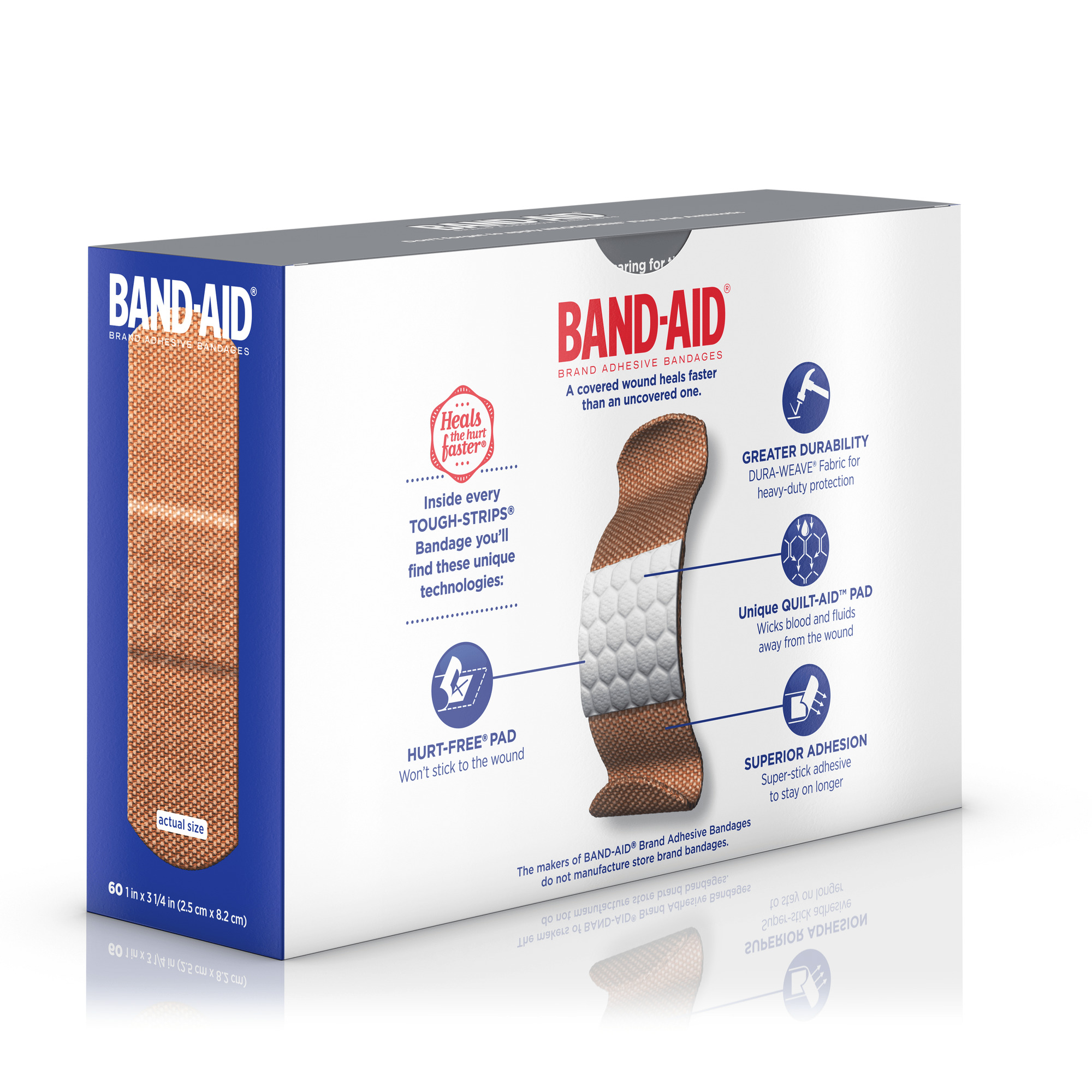 BANDAID® TOUGHSTRIPS®Adhesive Bandages, 60 Count