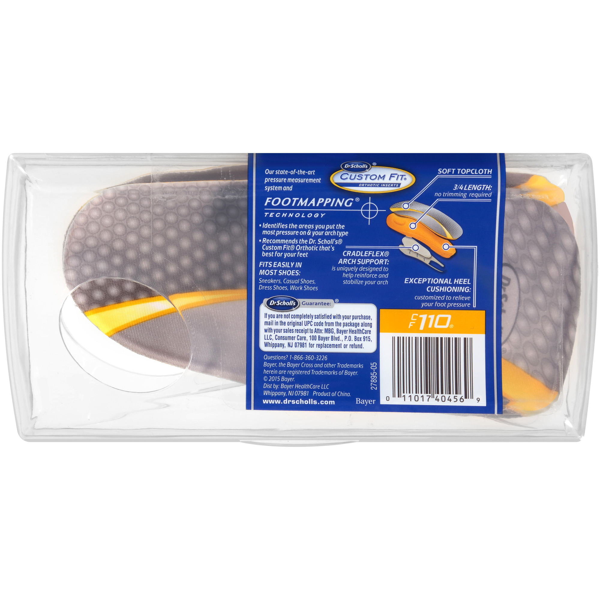 Dr. Scholl's Custom Fit Orthotic Inserts CF 110, One Pair