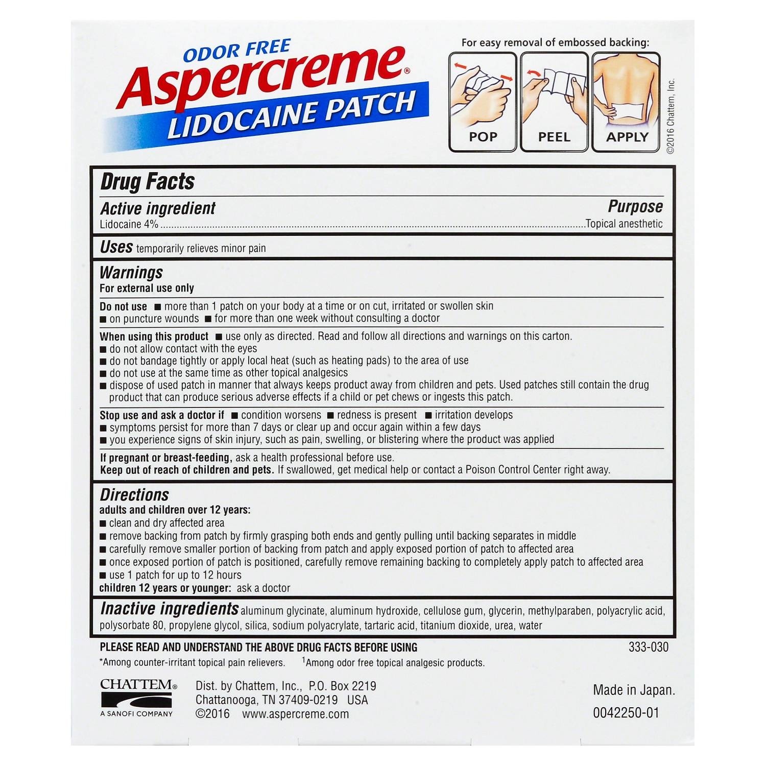Aspercreme with 4 Lidocaine Patch, 5 ct.