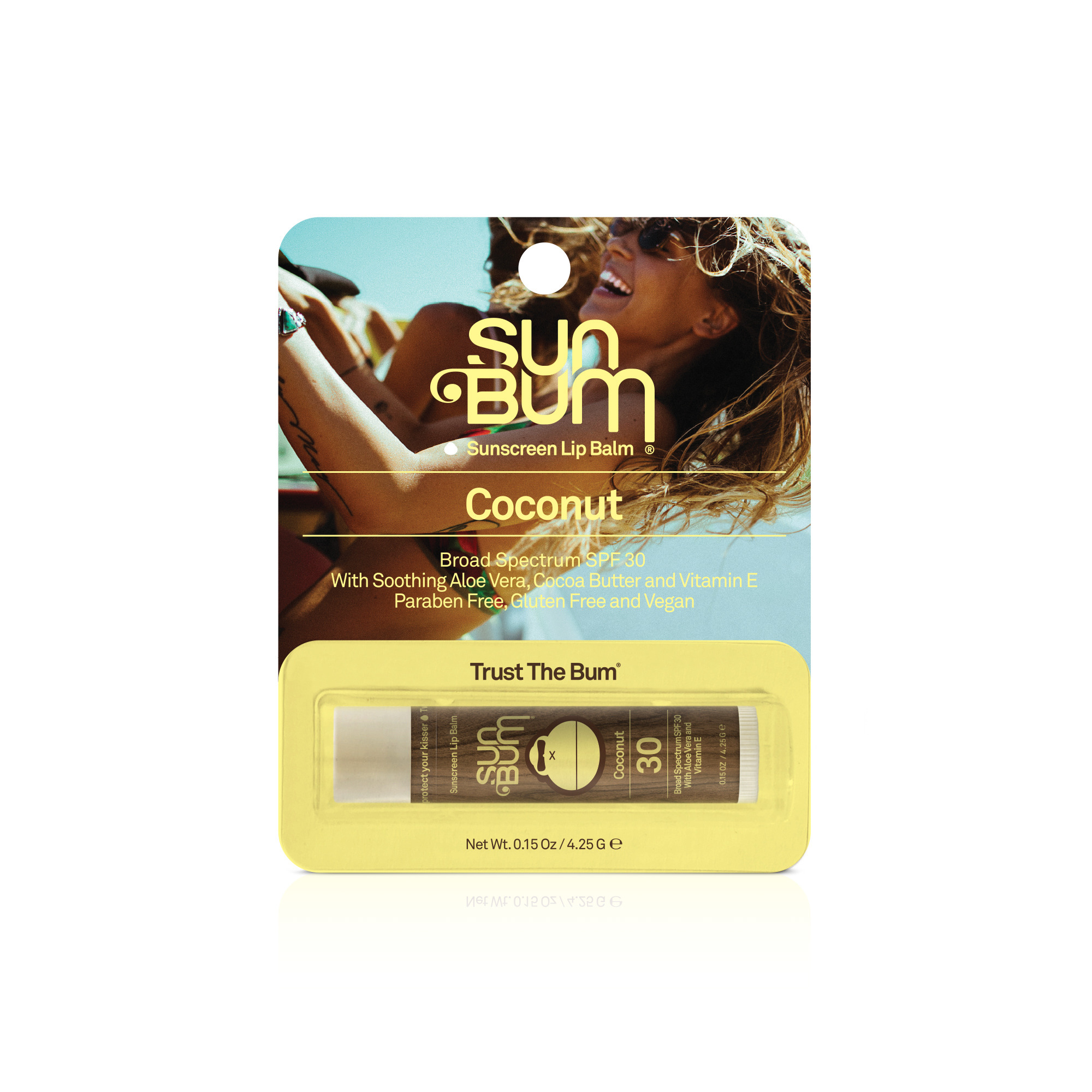 Sun Bum Lip Balm, SPF 30, Coconut, .15 oz