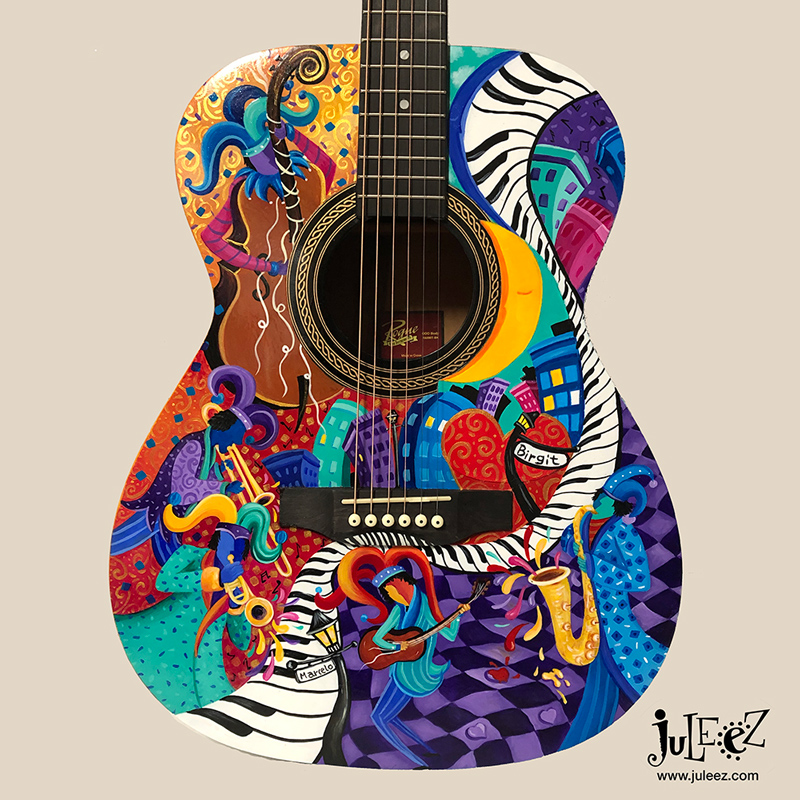 Painted Acoustic Guitar