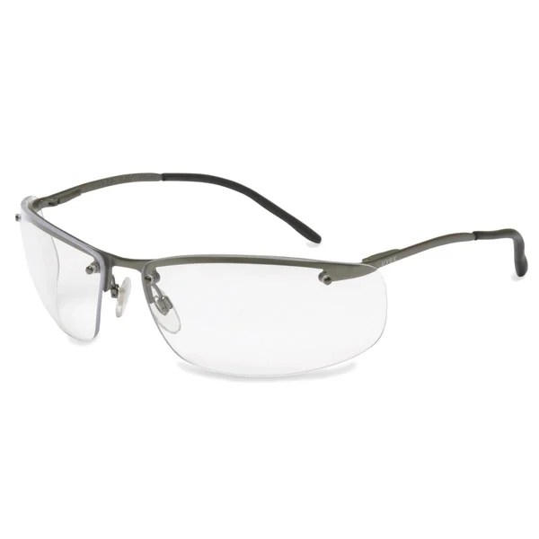 Uvex Slate Safety Glasses Silver Metal Frame Clear Lens