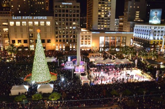 2023 Macys Tree Lighting At Safeway Holiday Ice Rink In Union Square, Union Square, November 23 Union Square's Macy's Tree Lighting