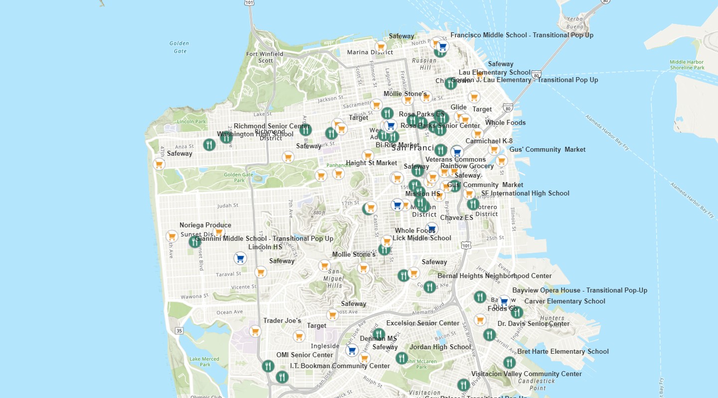 SF's Updated Food Resources Map Grocery Stores, Free / LowCost