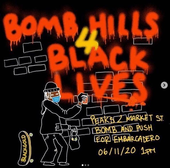 "Bomb Hills" Skateboard Rally For Black Lives Twin Peaks to Embarcadero
