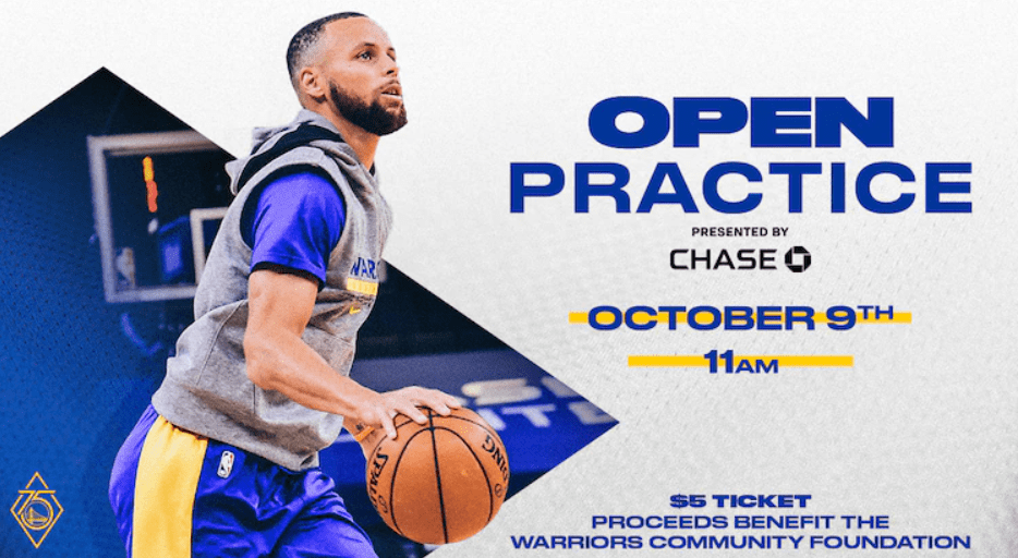 5 Tickets Golden State Warriors Open Practice (Chase Center)