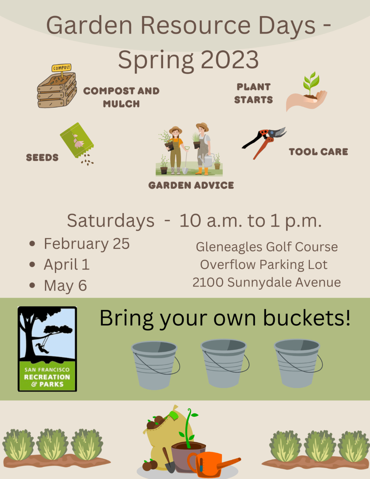 SF's "Garden Resource Day" w/ Free Compost, Plant Starts, Seeds + Tool Care