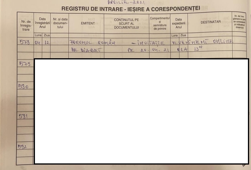 Foto Ministerul SÄnÄtÄÈii In Registrul De IeÈiri Al InstituÈiei Sunt Trecute DouÄ Documente Cu AcelaÈi NumÄr Decizia Privind InfiinÈarea Grupului De Lucru Èi Un Alt Document