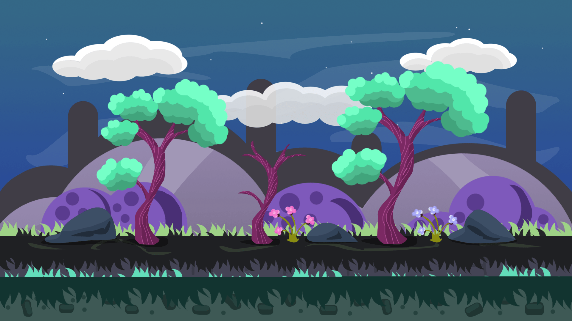 2D Game Fantasy VECTOR BACKGROUND GameDev Market