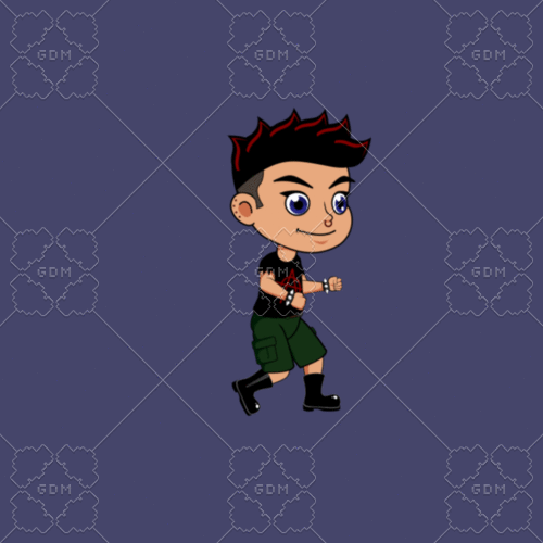 Roxy the punk 2d animated sprite for game development