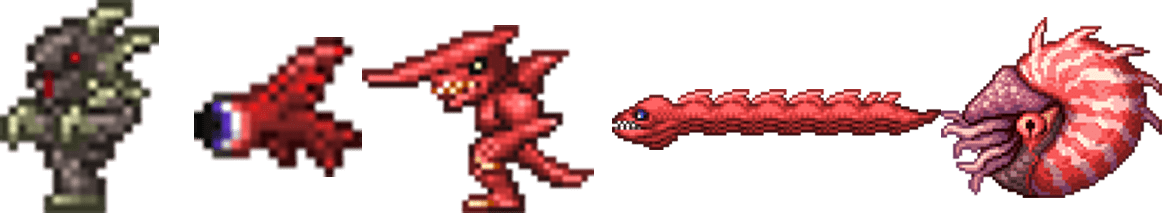 Terraria Blood Moon Fishing all items and enemies