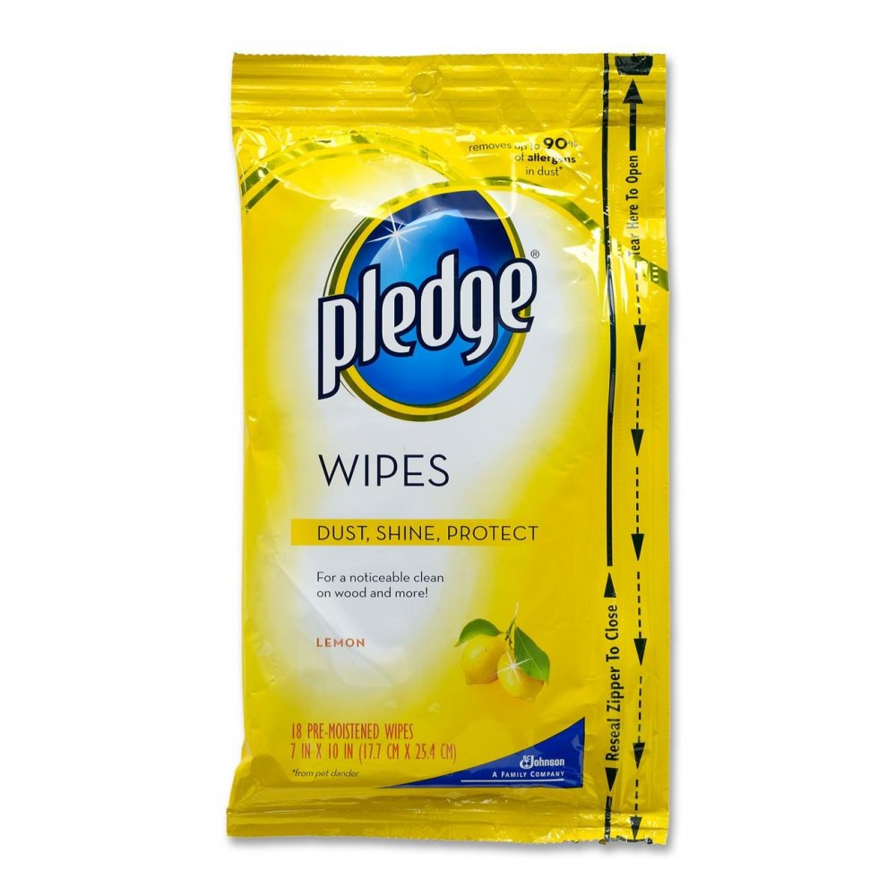 Pledge Disposable Furniture Polish Wipes Lemon 18CT PKG Garden Grocer