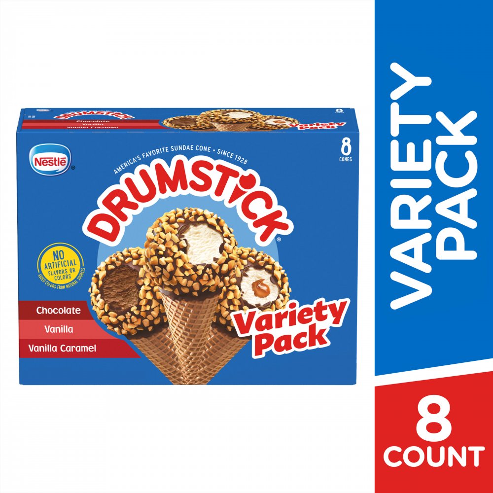 Nestle Drumstick Assortment Sundae Cones 8CT 4.6oz EA 36.8oz Box