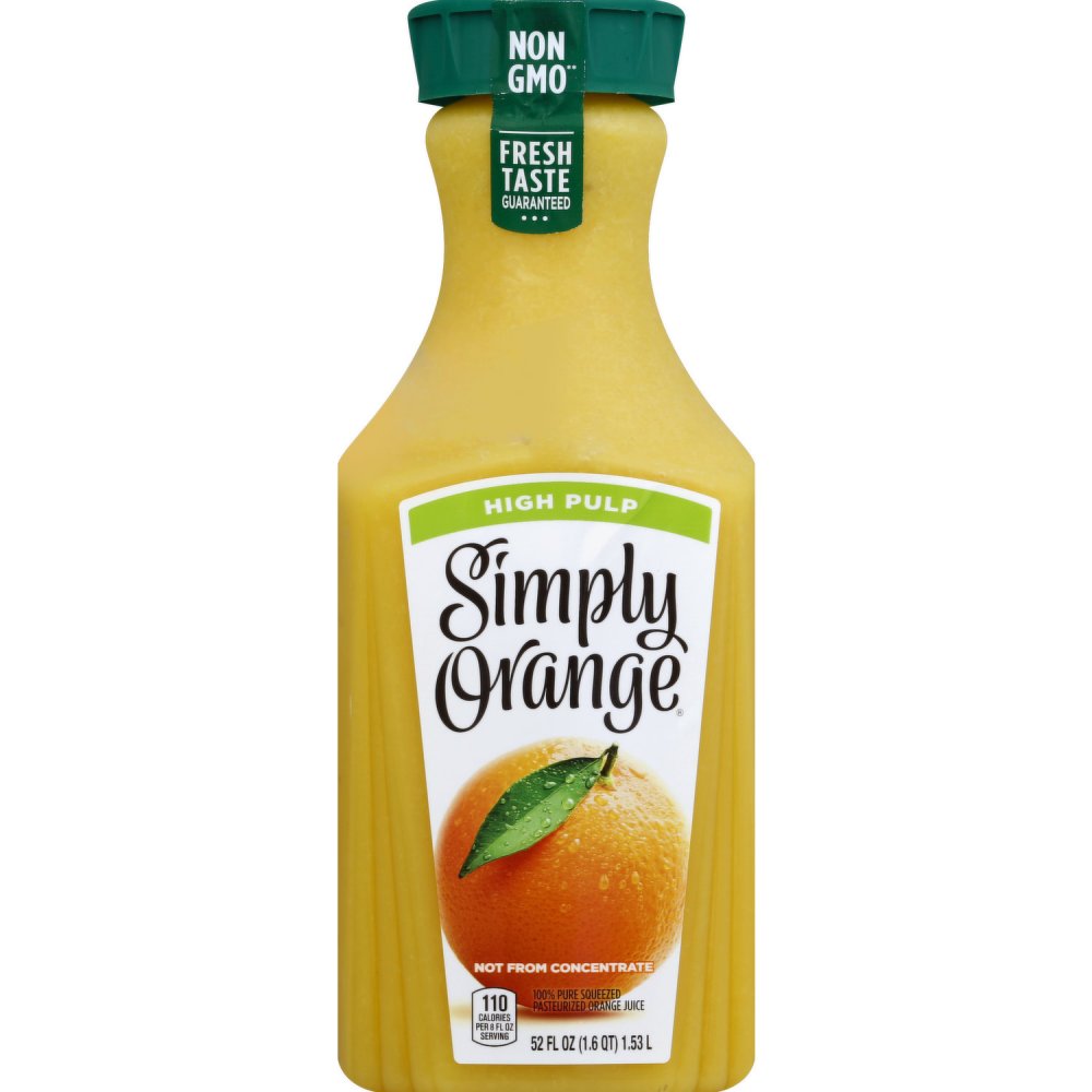 Simply Orange Grove Made Orange Juice High Pulp 52oz BTL Garden Grocer