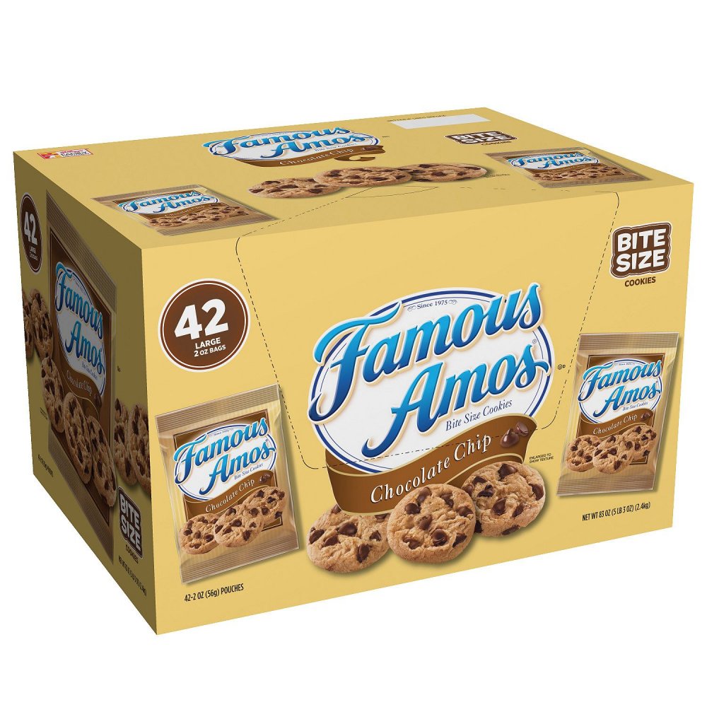 Famous Amos Chocolate Chip Cookies 42CT 2oz EA 84oz Box Garden Grocer