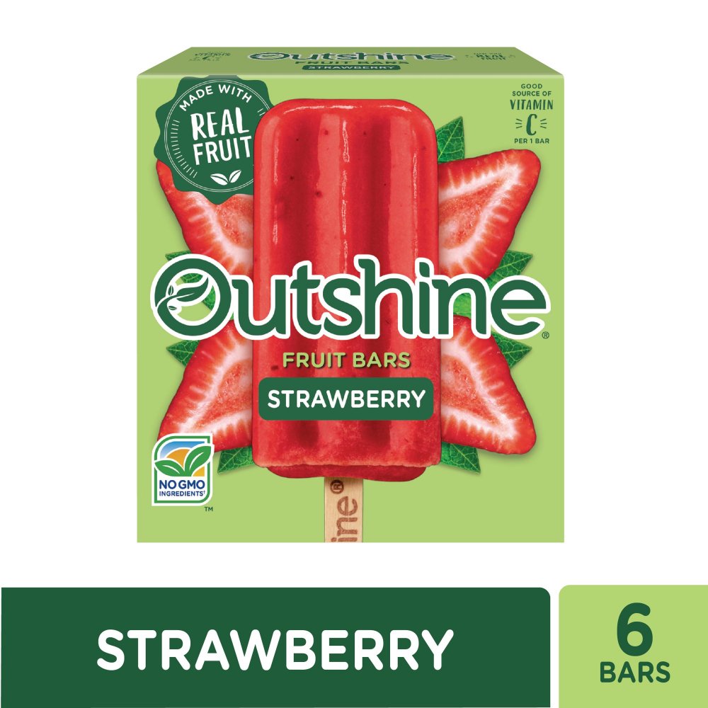 Nestle Frozen Outshine Fruit Bars Strawberry 6CT 2.75oz EA 16oz Box