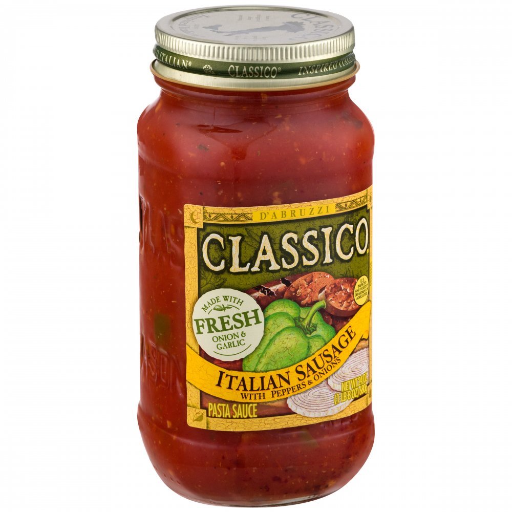 Classico D'Abruzzi Pasta Sauce Sausage, Pepper & Onion 24oz Jar