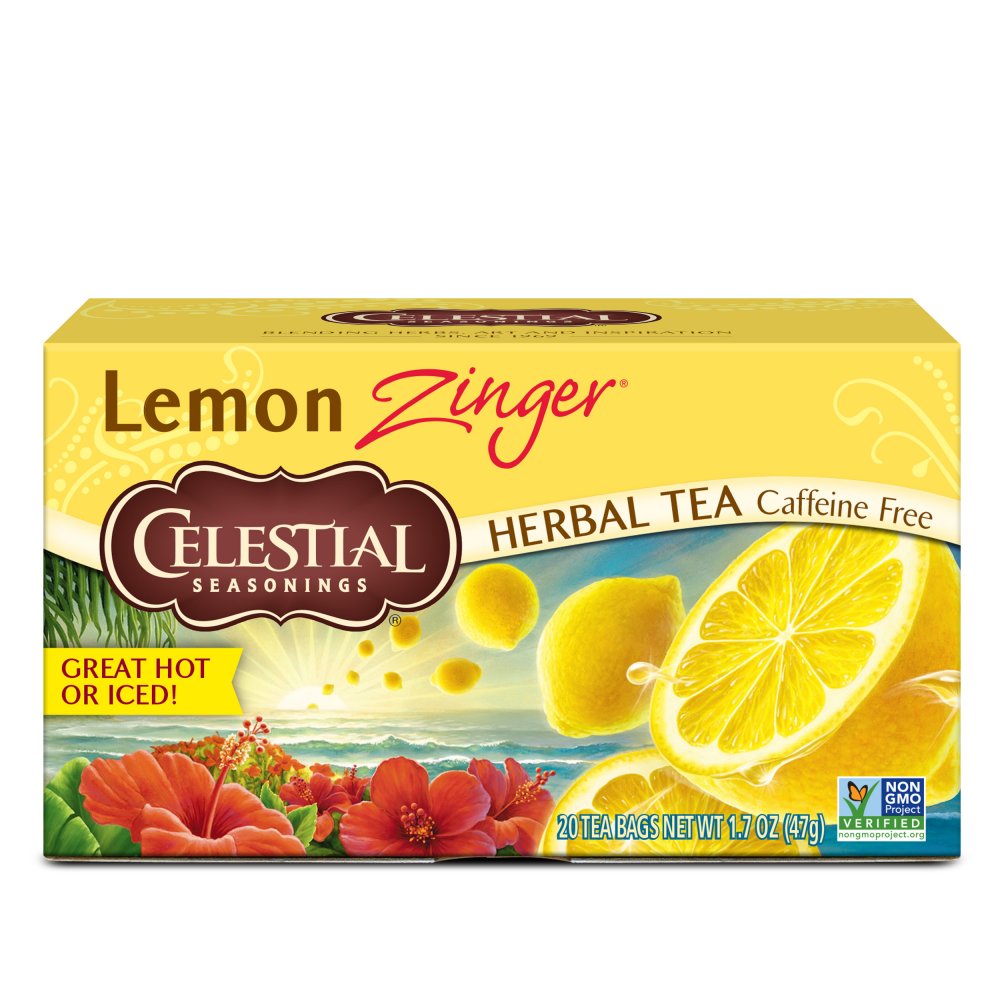 Celestial Seasonings Lemon Zinger Caffeine Free Herbal Tea Bags 20CT