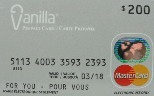 Vanilla Mastercard Prepaid Card Vérification du crédit des cartescadeaux Toutes les