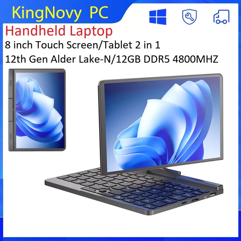 P8 12th Gen 2 in 1 Tablet Mini Handheld Laptop 8 Inch Touch IPS Screen