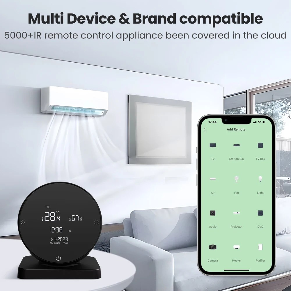 AVATTO Tuya WiFi IR Remote Control with Temperature and Humidity Sensor