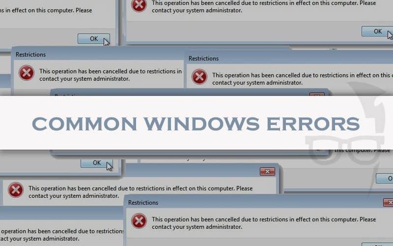 List of Common Windows Error Codes and How to Fix them