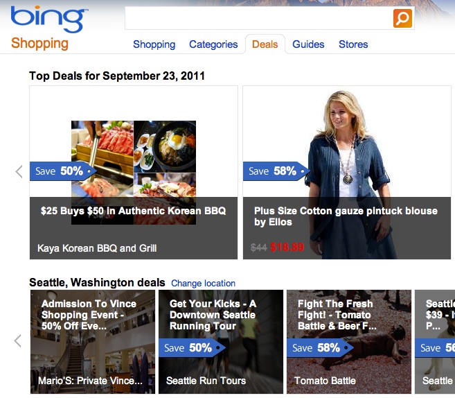 One place for daily deals Microsoft Bing's new aggregation site GeekWire
