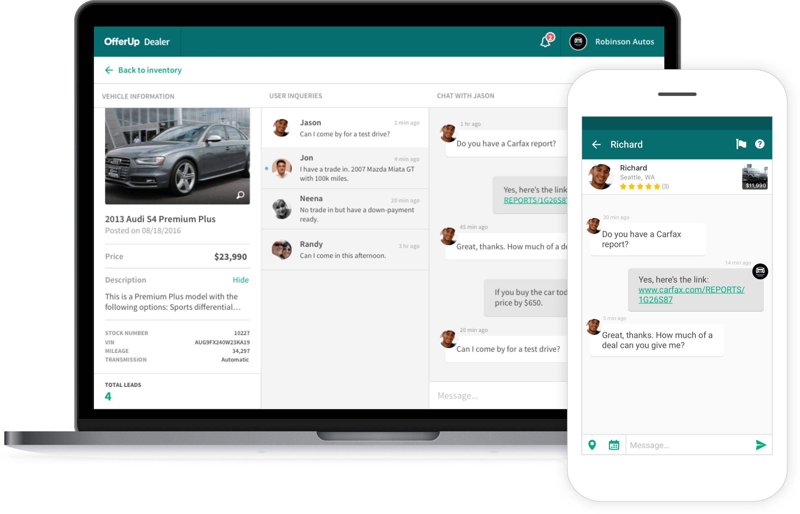 OfferUp launches new Autos section focused on buying and selling used