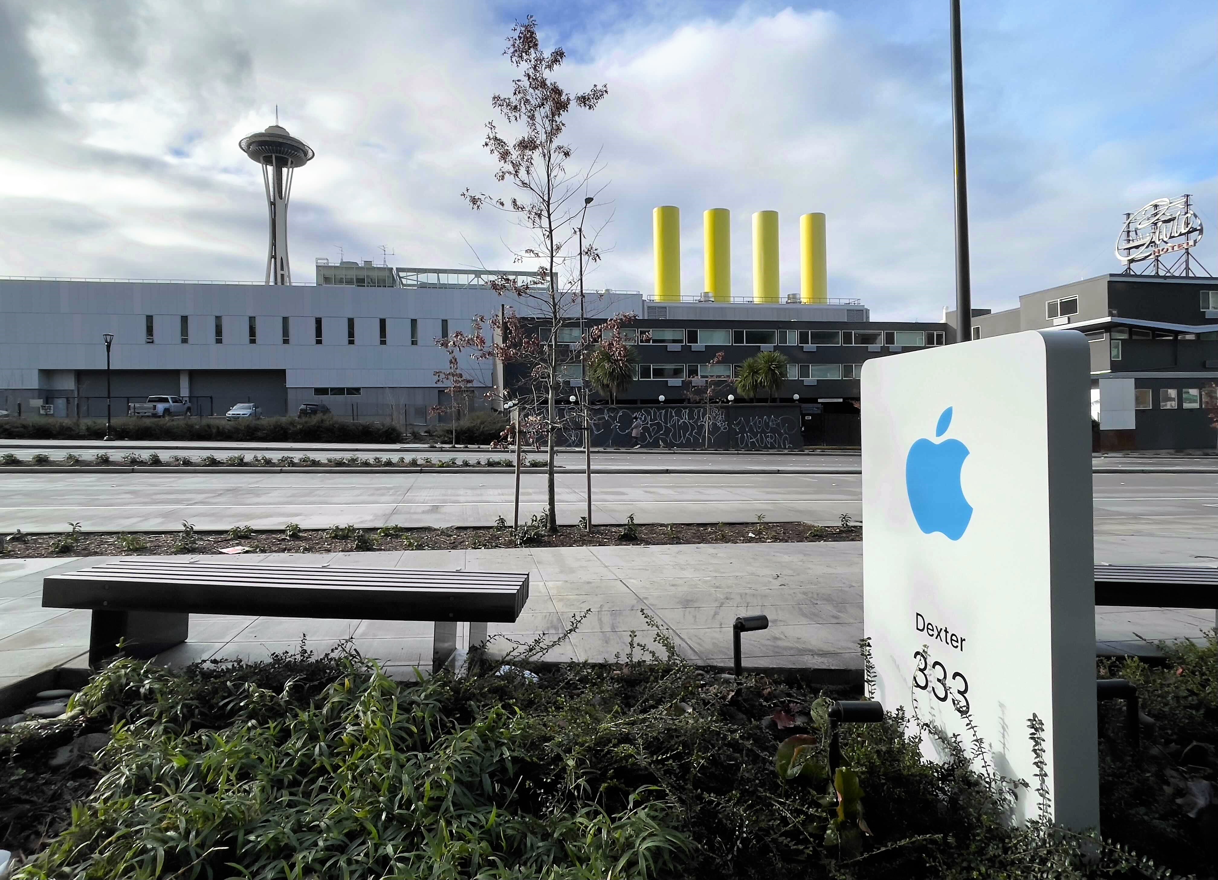 Signs point to Apple making its Seattle presence clear as logo appears