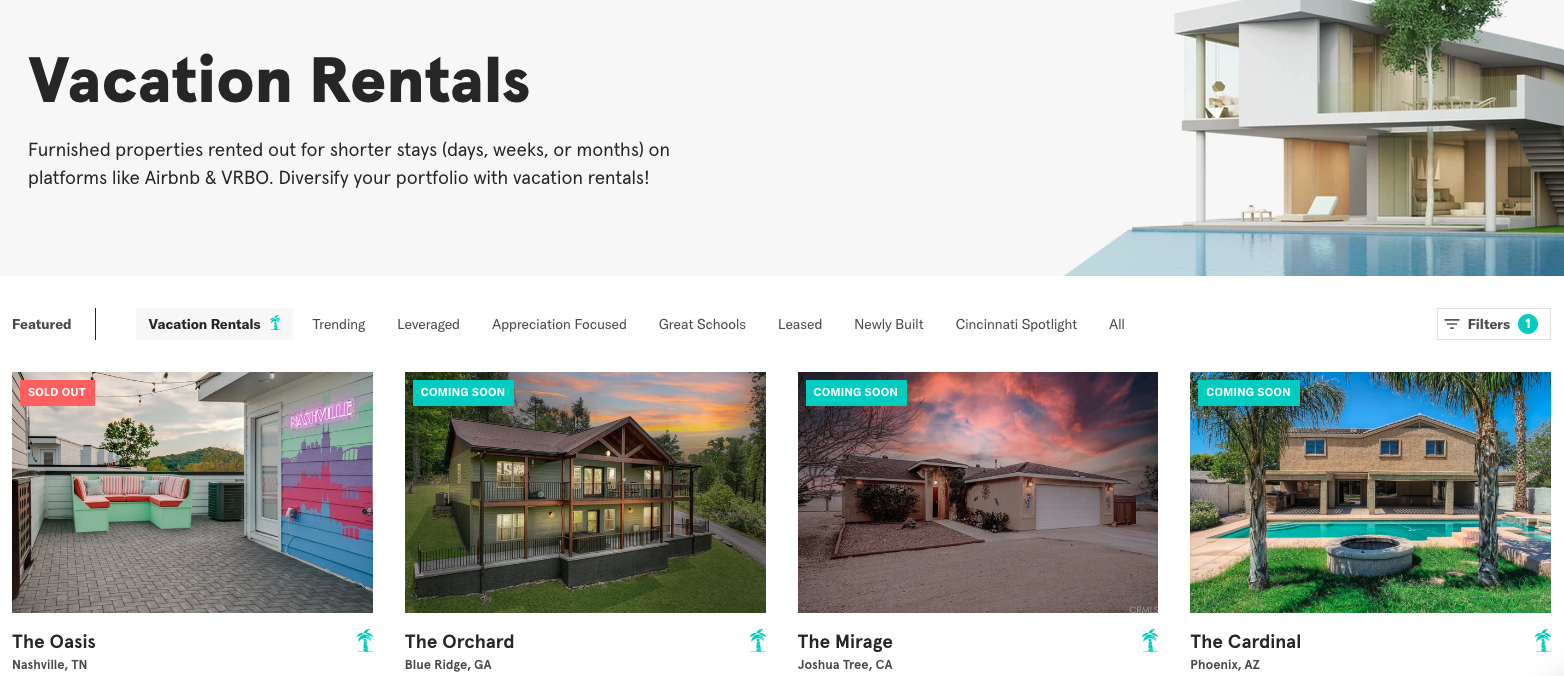 Real estate investment startup Arrived Homes adds vacation rental
