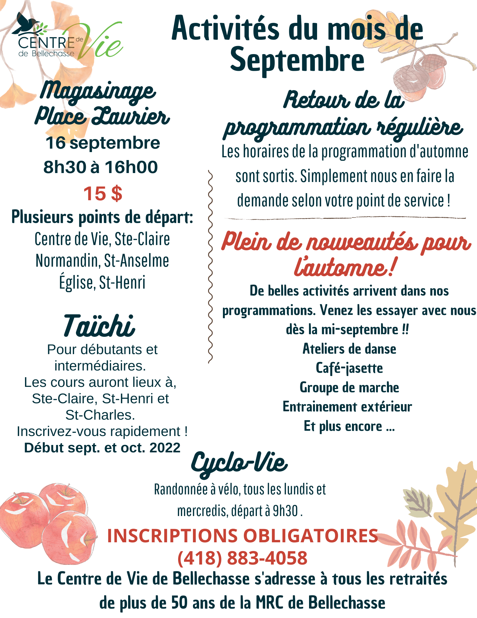 Centre de Vie de Bellechasse Municipalité de La Durantaye