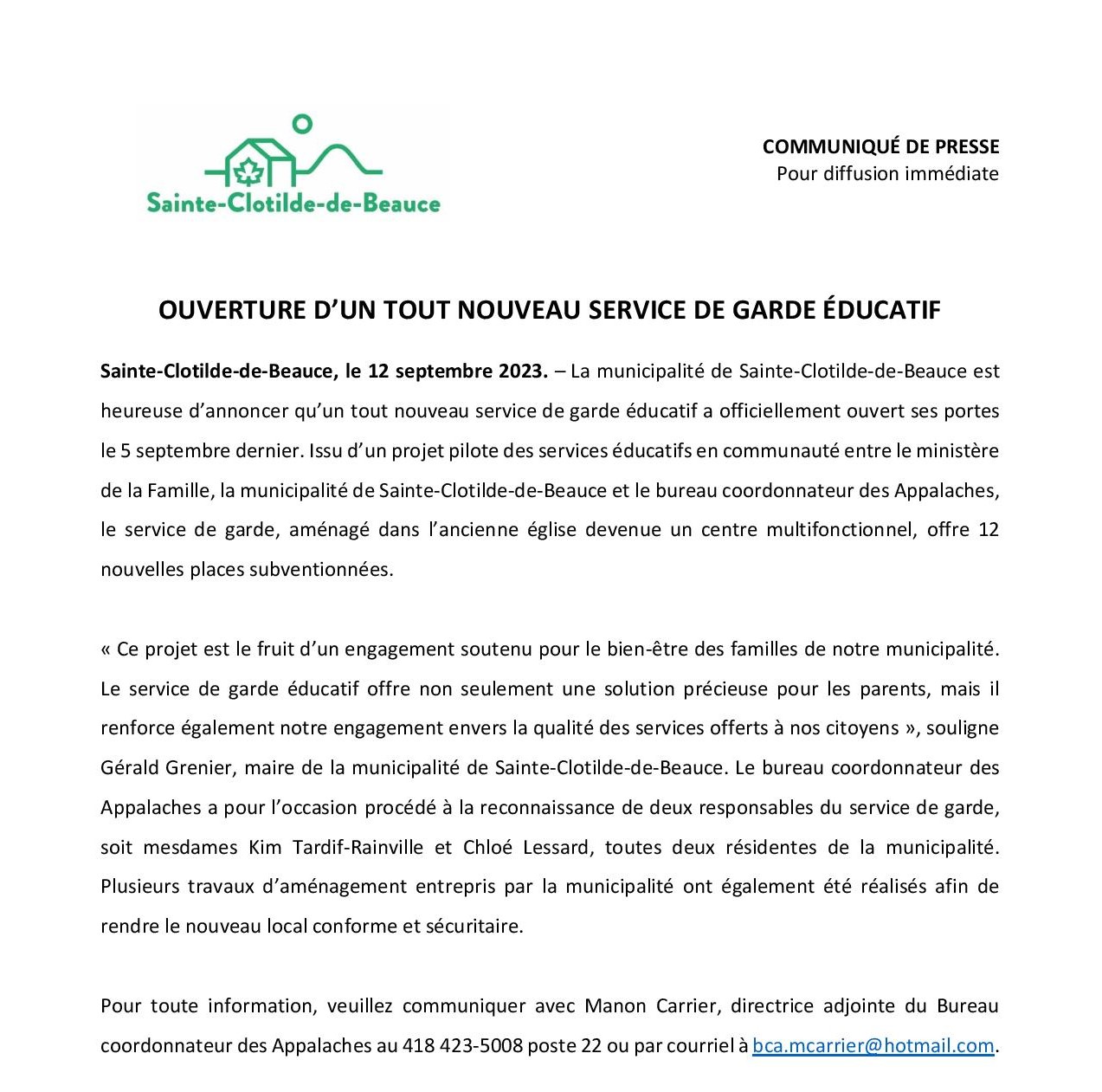 SainteClotildedeBeauce Municipalité de SainteClotidledeBeauce