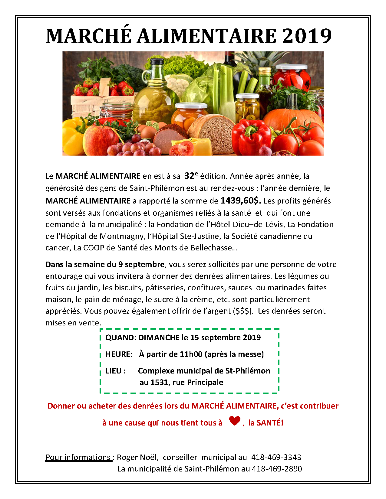 Marché alimentaire Municipalité de SaintPhilémon