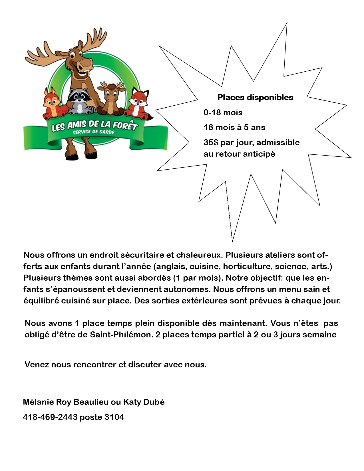 Service de garde Municipalité de SaintPhilémon